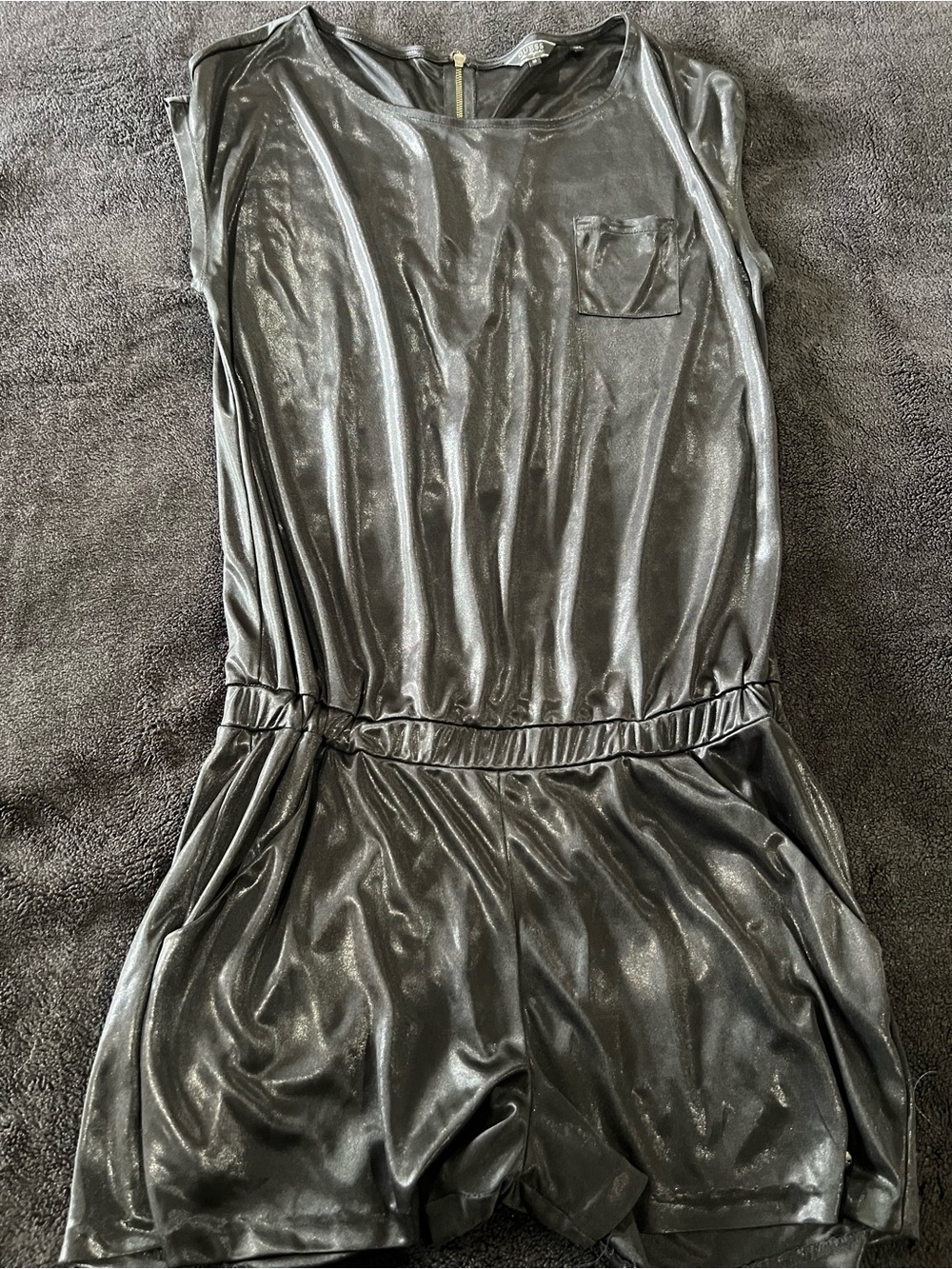 Guess Shimmery Black Girls One-Piece Romper